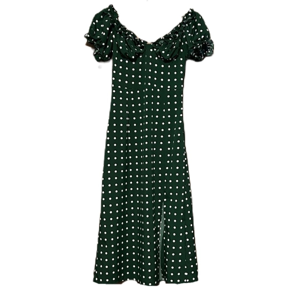 🌹HOST PICK👗 Pretty Little Things Green Polka Dot Dress